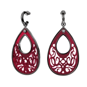 Desire Drops Red Acrylic Medium Earrings-